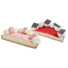 Tompoucevlaai of aardbei bavarois vlaai half